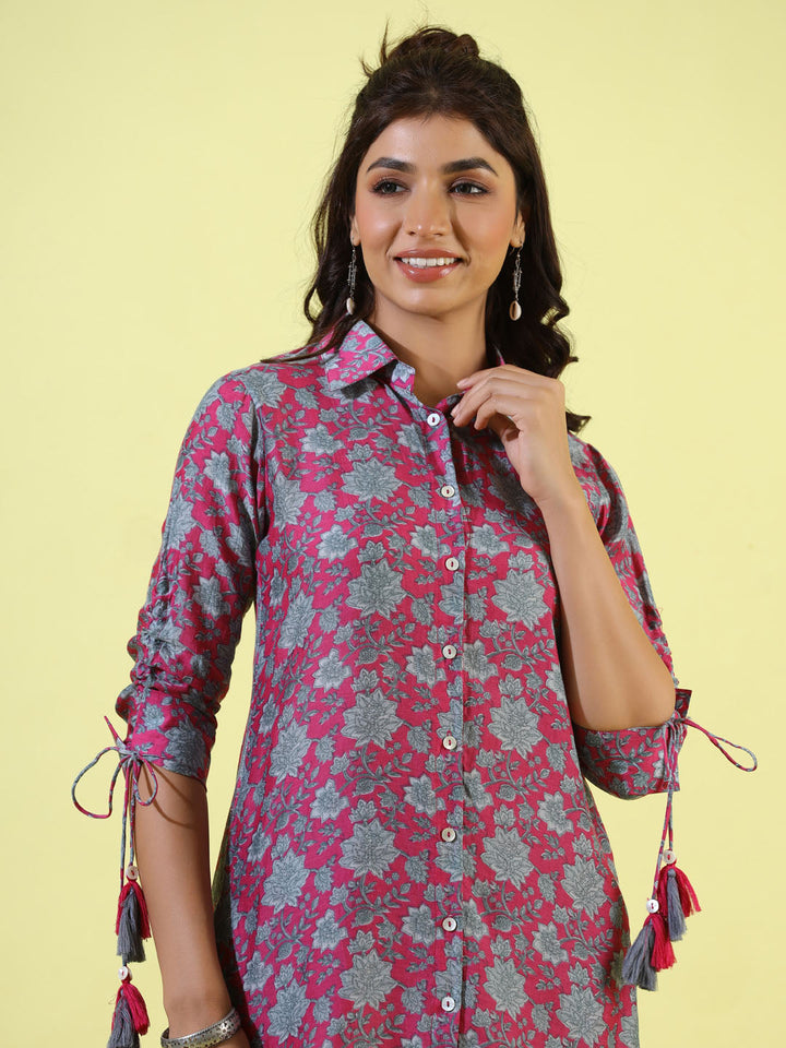 Printed Muslin Kurti With Pants