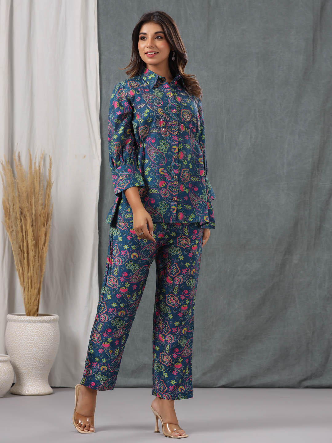Printed Muslin Shirt Kurti With Pants