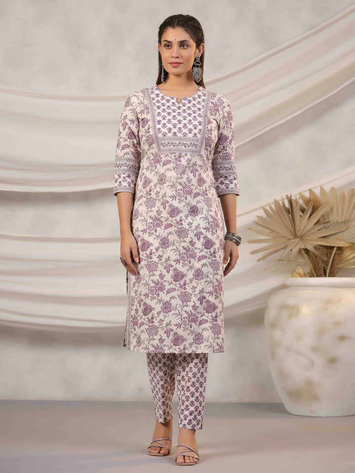 Floral Printed Kurta With Pants &amp; Dupatta