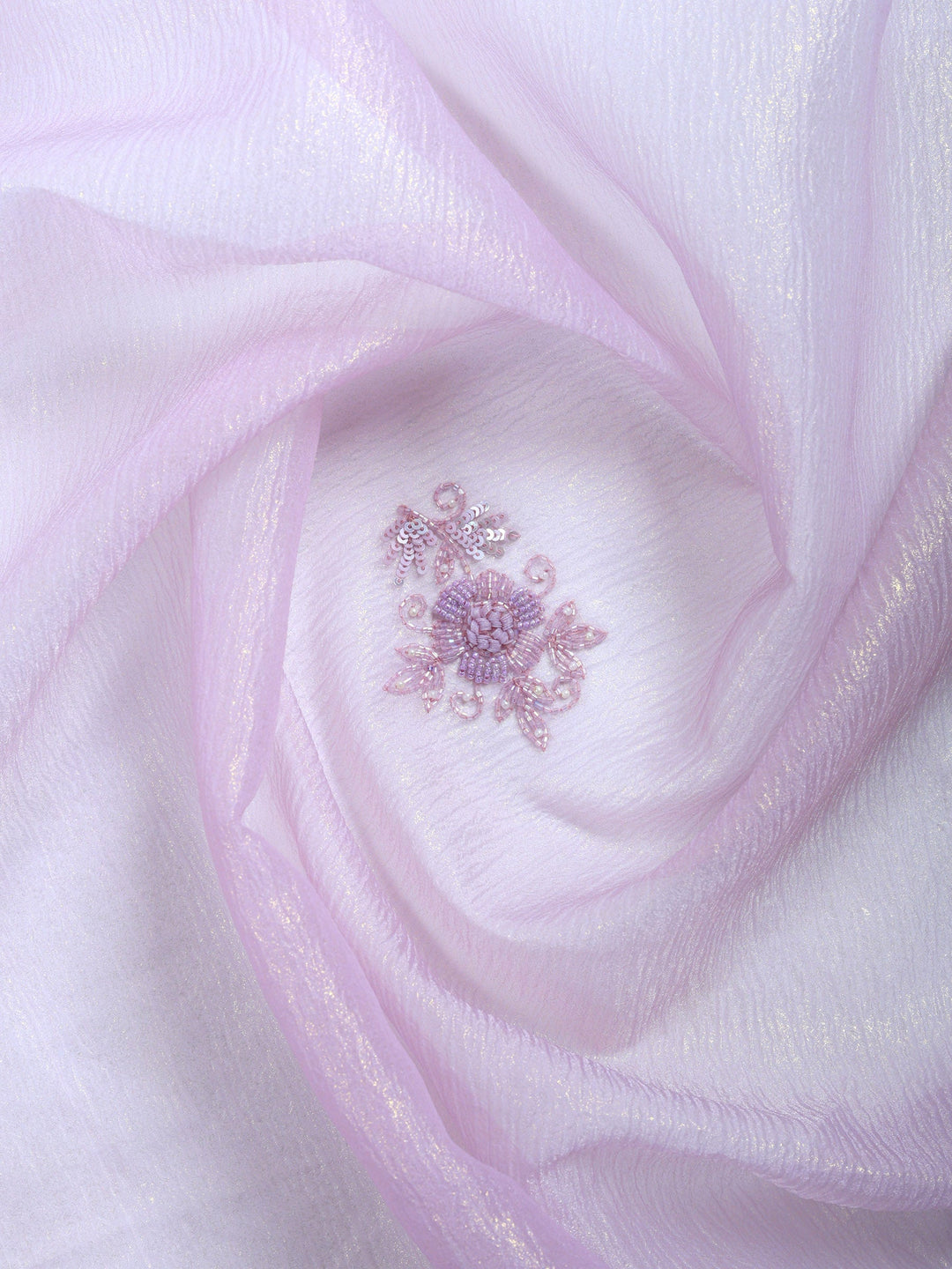 Lavender Embroidered Organza Saree