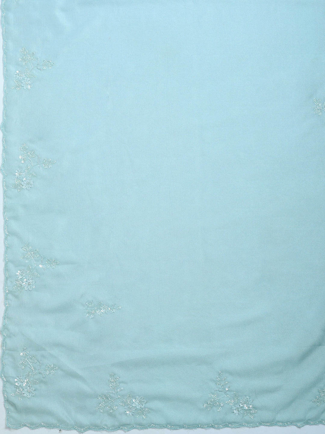 Sky Blue Embroidered Organza Saree