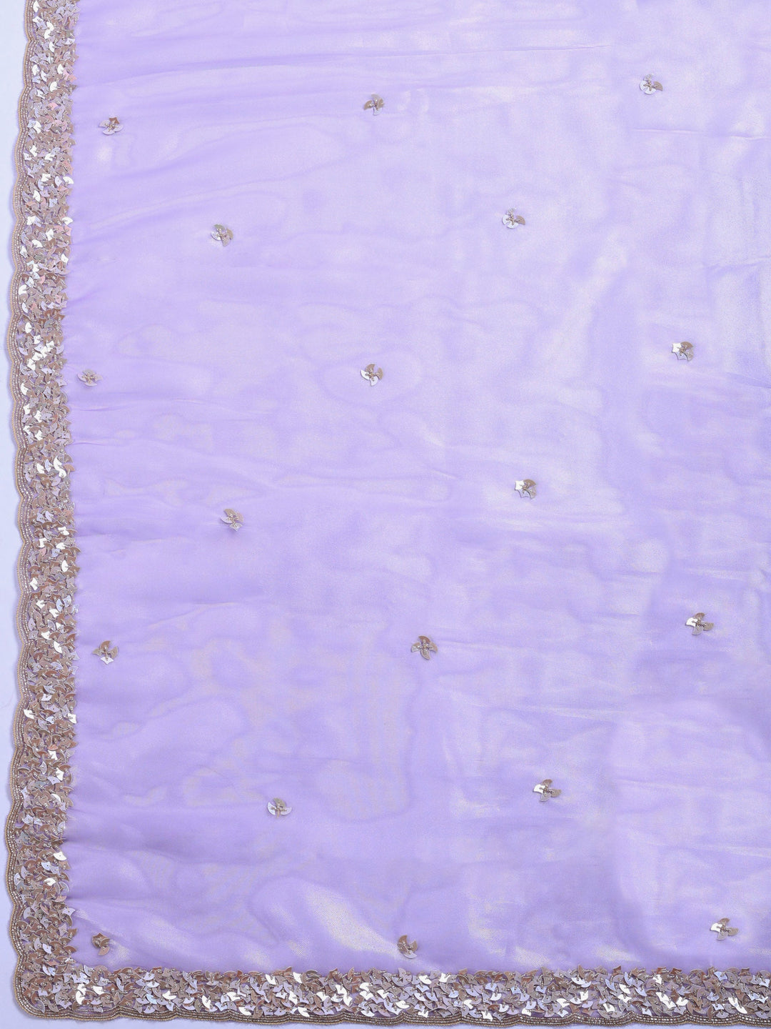 Lavender Embroidered Tissue Saree