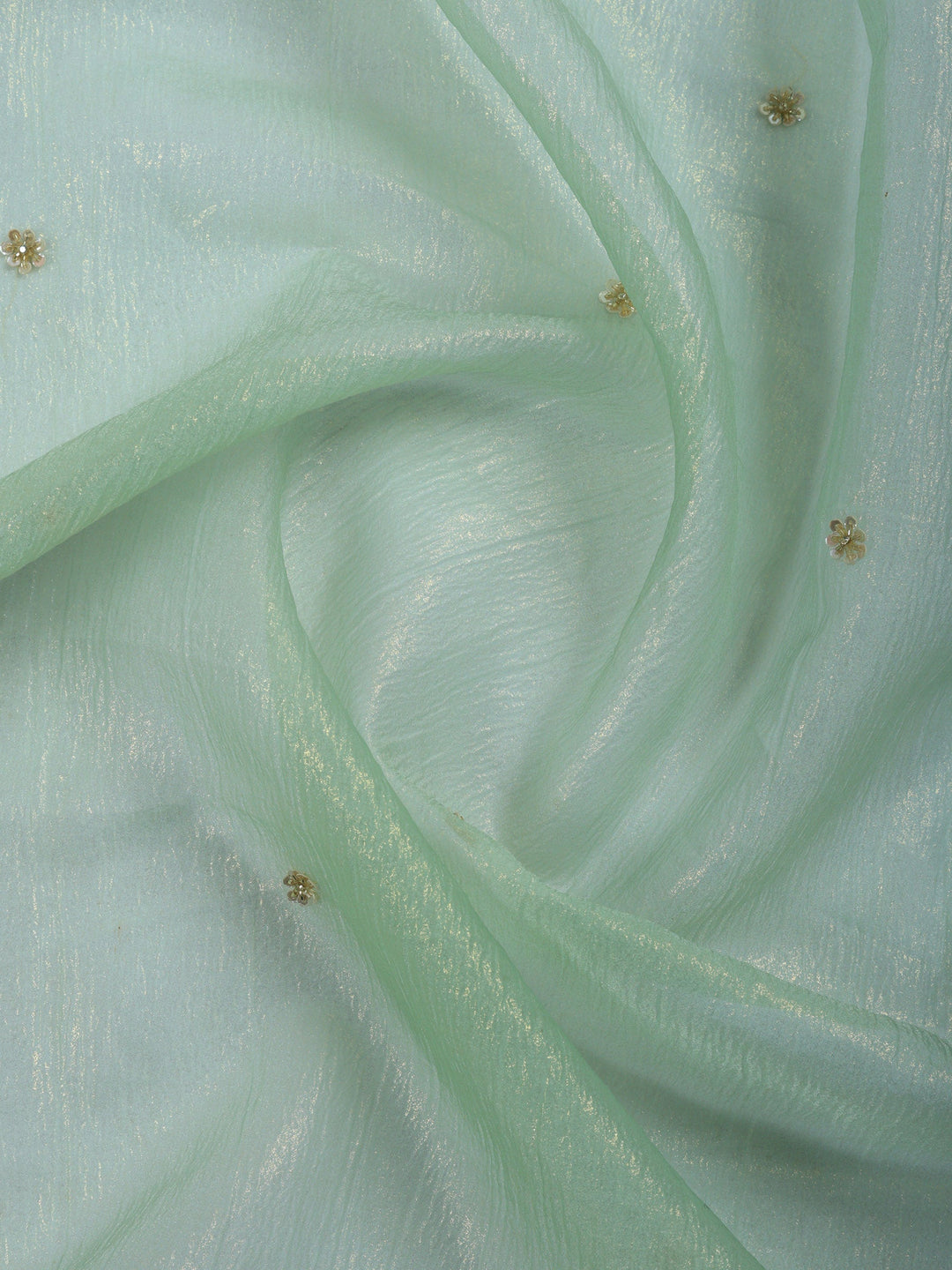 Pista Green Embroidered Organza Saree