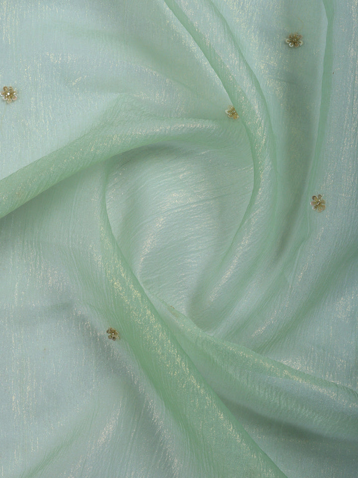 Pista Green Embroidered Organza Saree