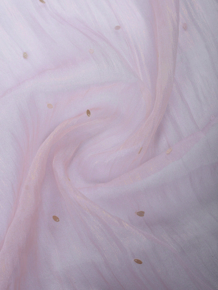 Peach Lt Embroidered Tissue Saree