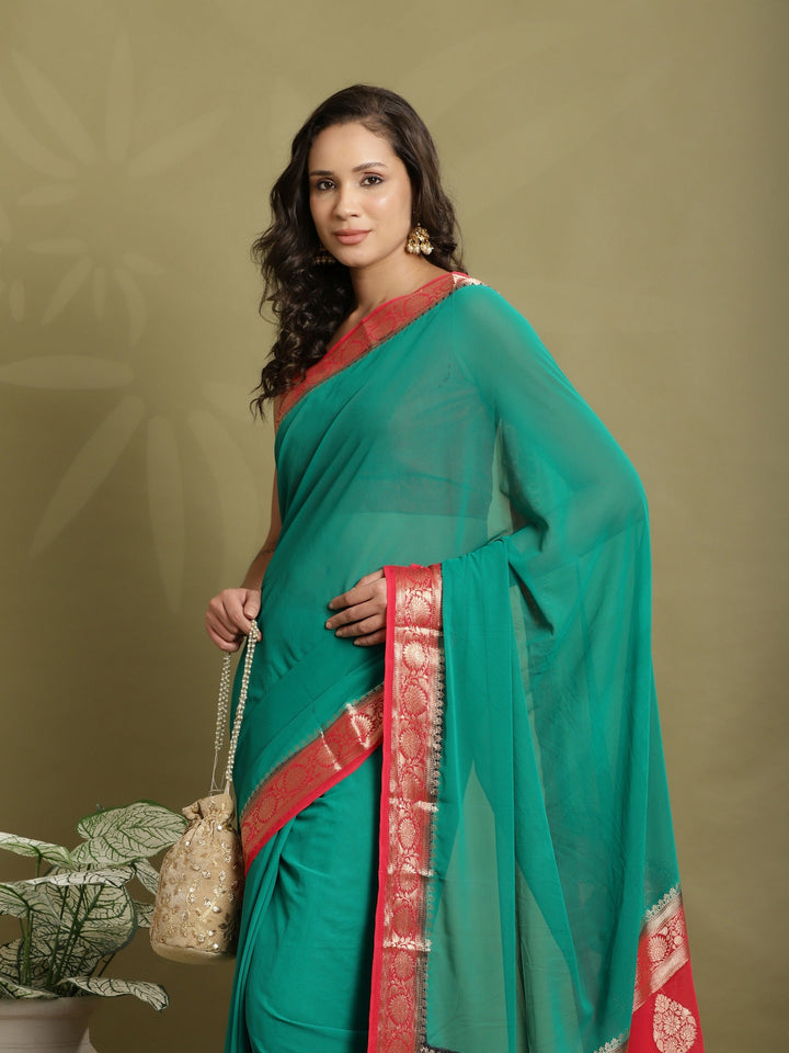 Plain Georgette Saree