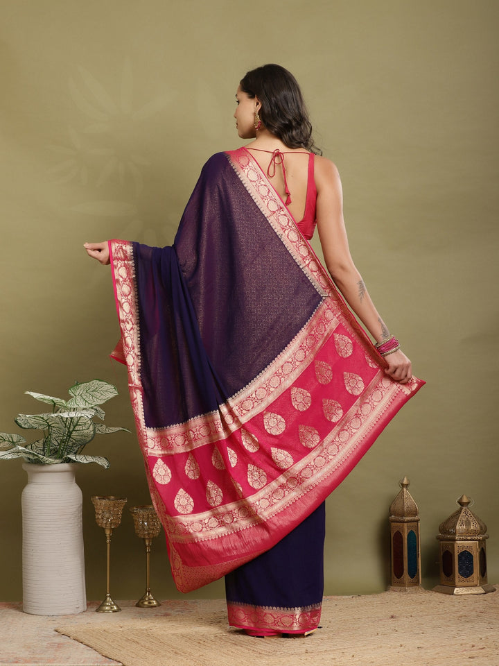 Plain Georgette Saree