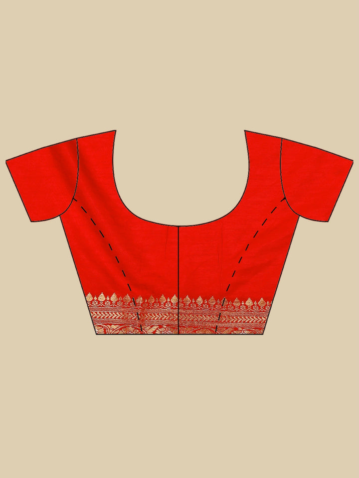 Red Woven Design Art Silk Saree