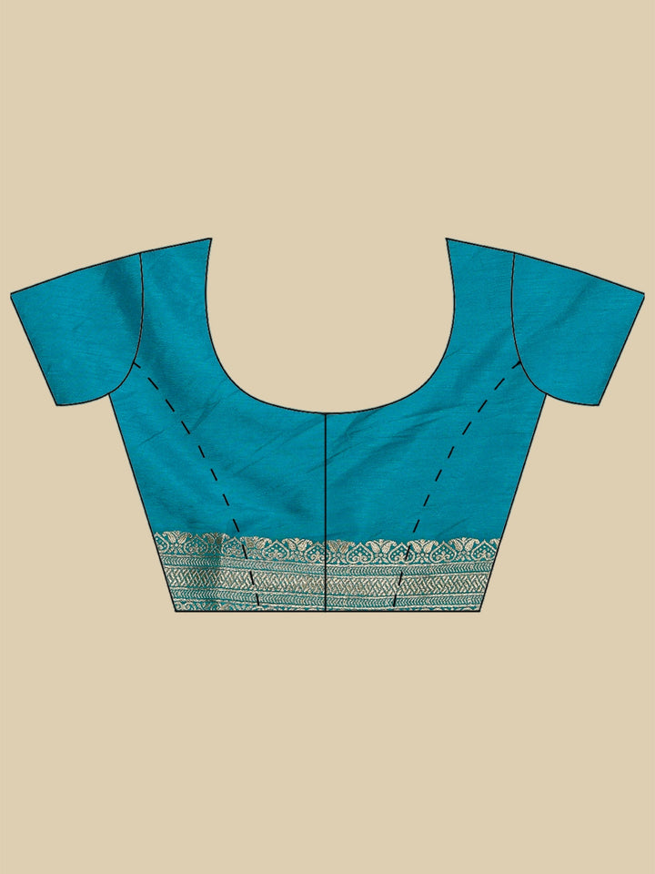 Lake Blue Woven Design Art Silk Saree