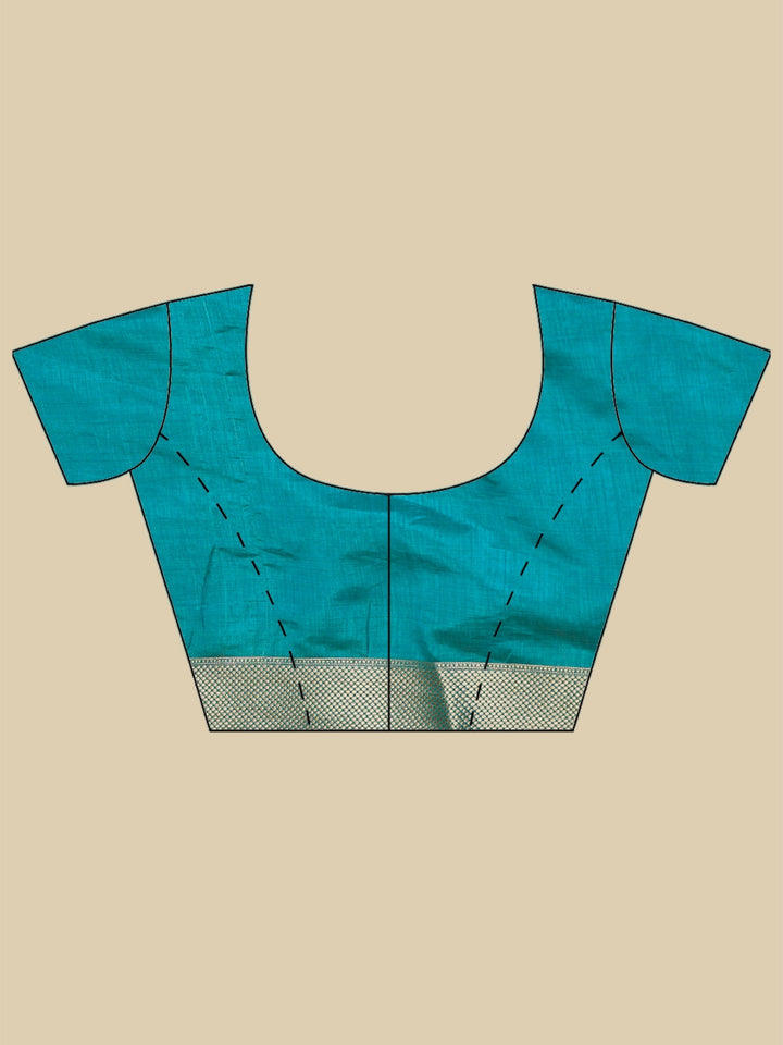 Lake Blue Woven Design Art Silk Saree