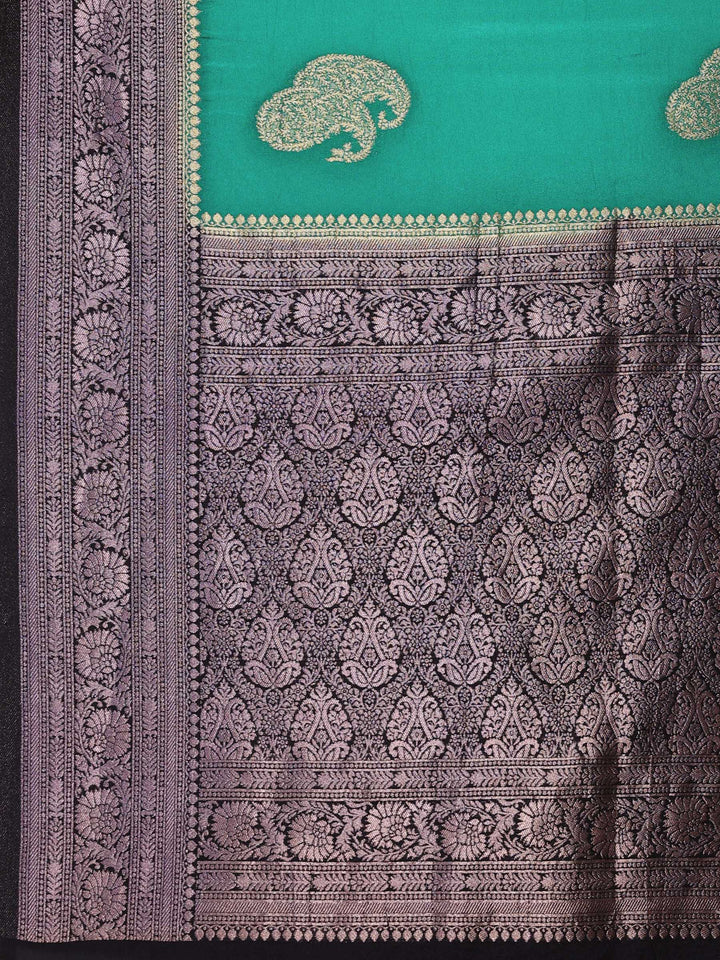 Green Woven Design Art Silk Saree