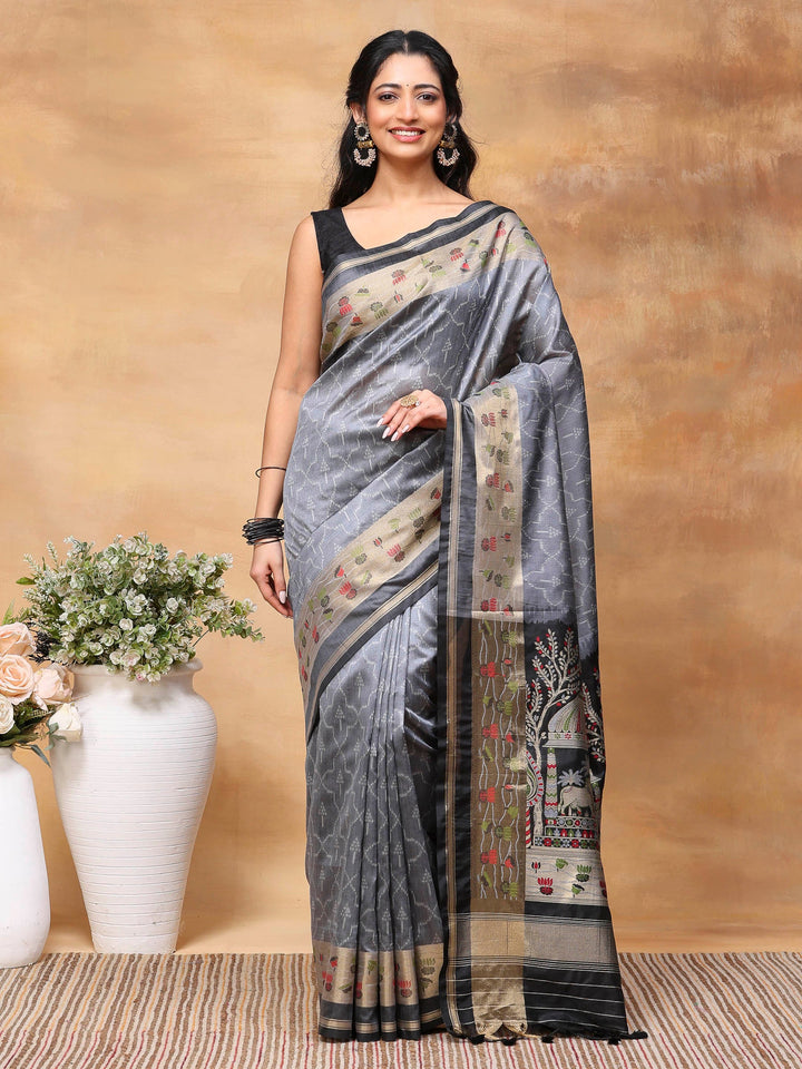 Woven Design Tussar Silk Saree