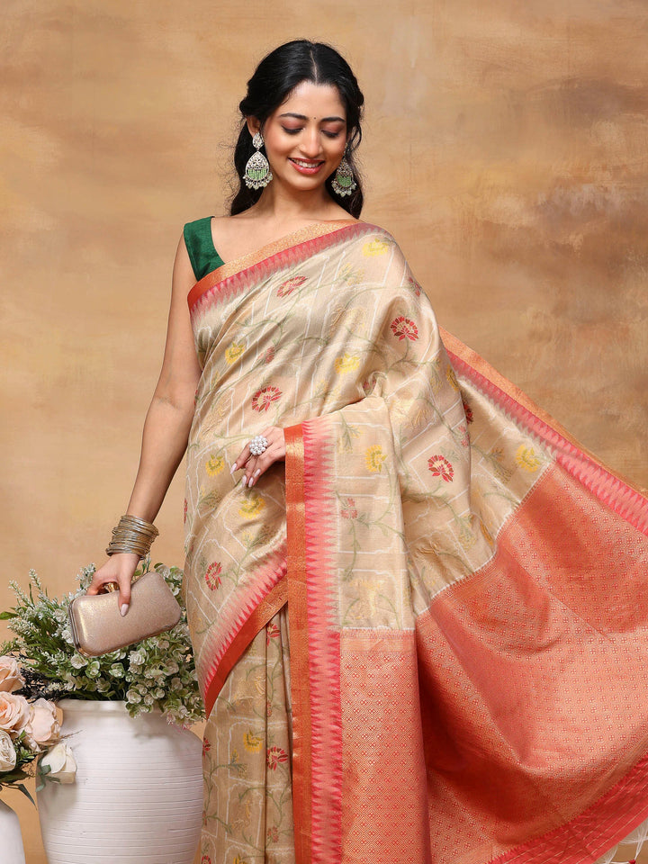 Woven Design Tussar Silk Saree