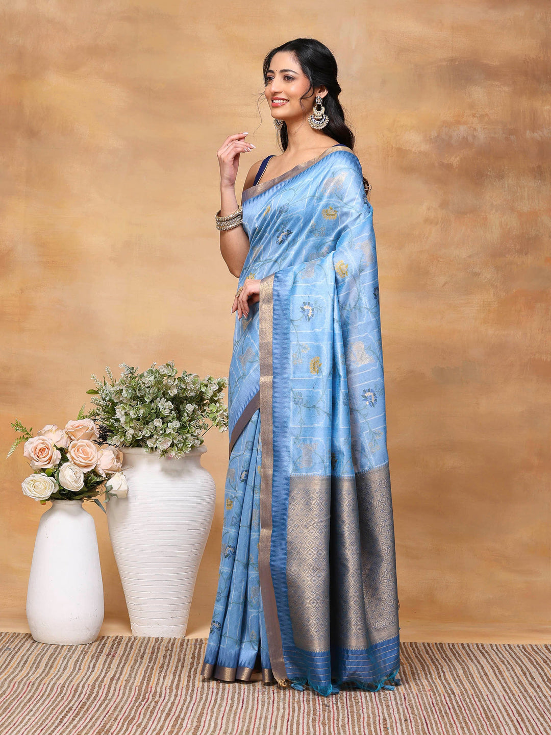Woven Design Tussar Silk Saree