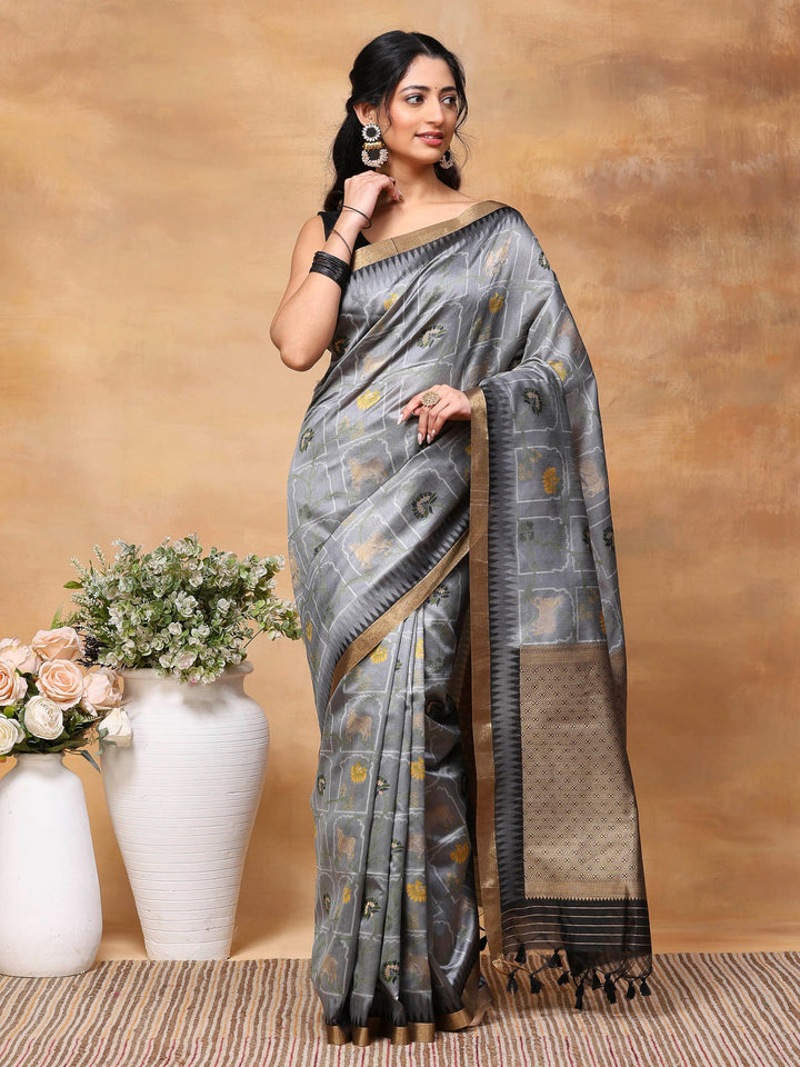 Woven Design Tussar Silk Saree