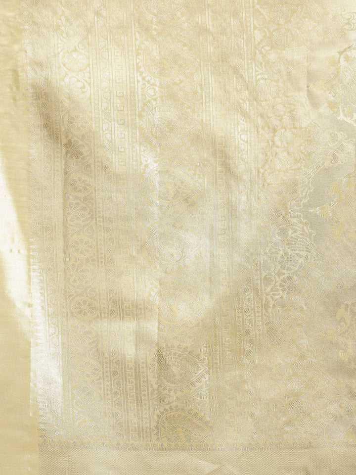 Beige Woven Design Art Silk Saree