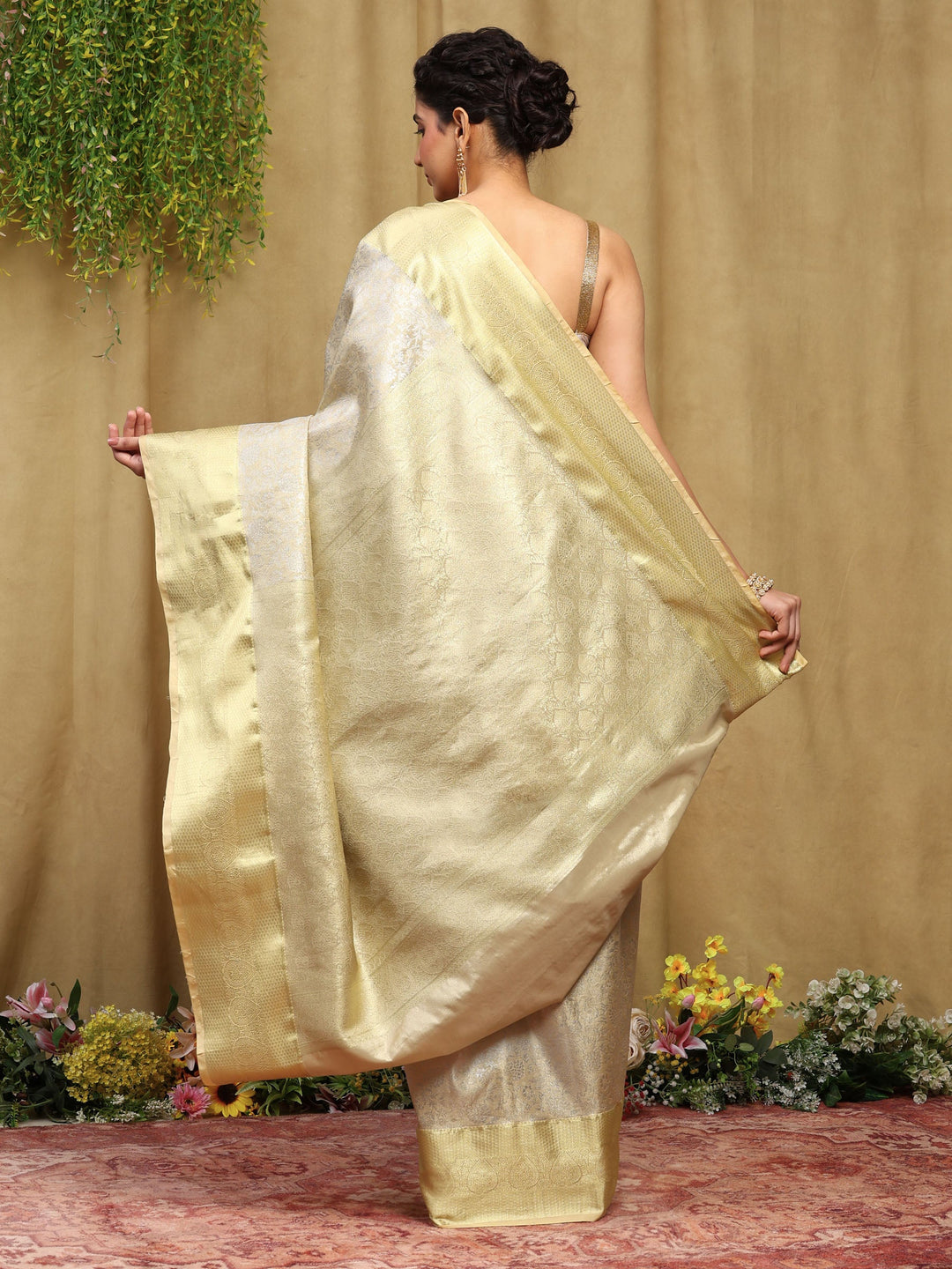 Silver Kalamkari Woven Design Art Silk Saree