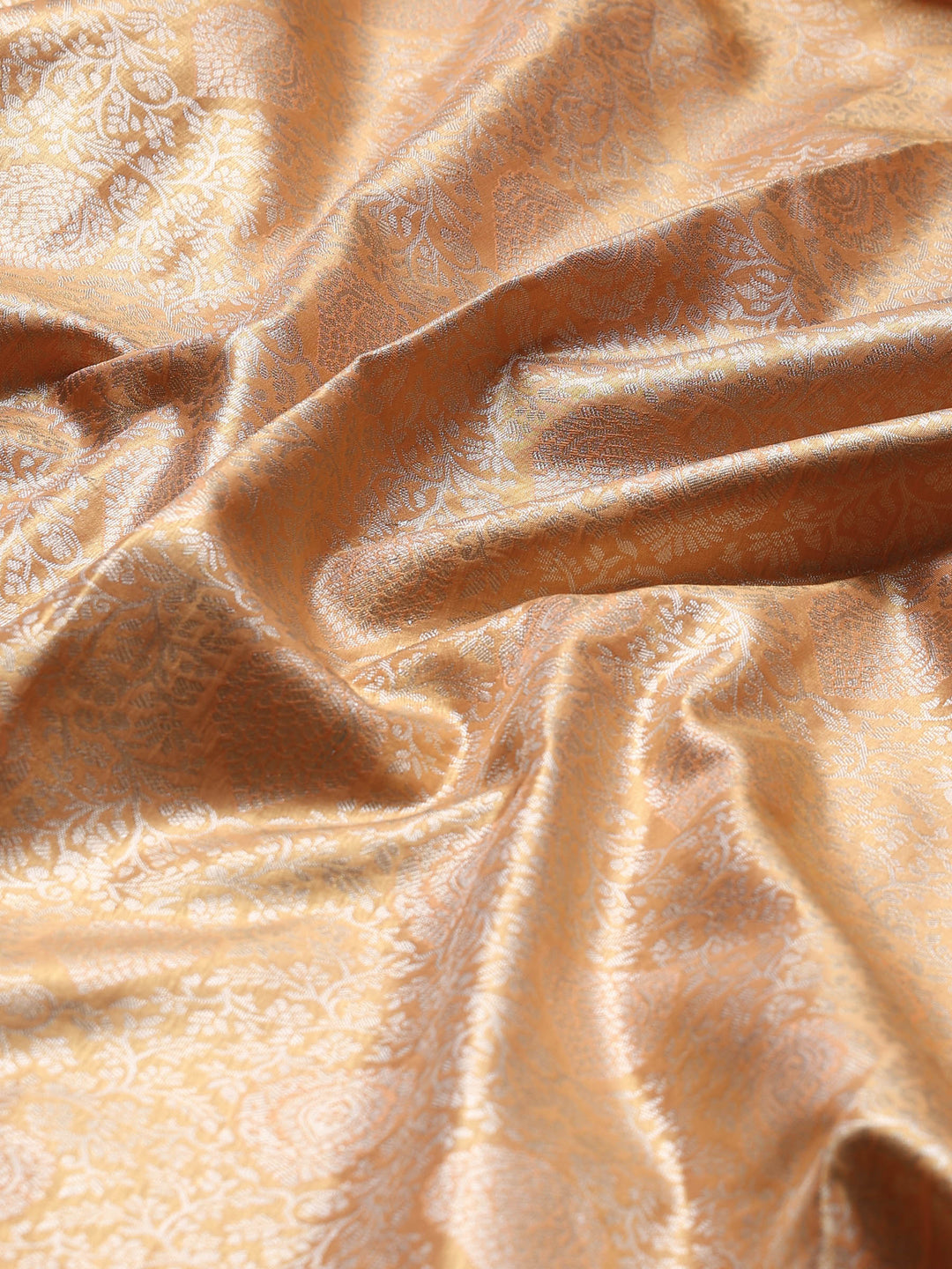 Peach Kalamkari Woven Design Art Silk Saree