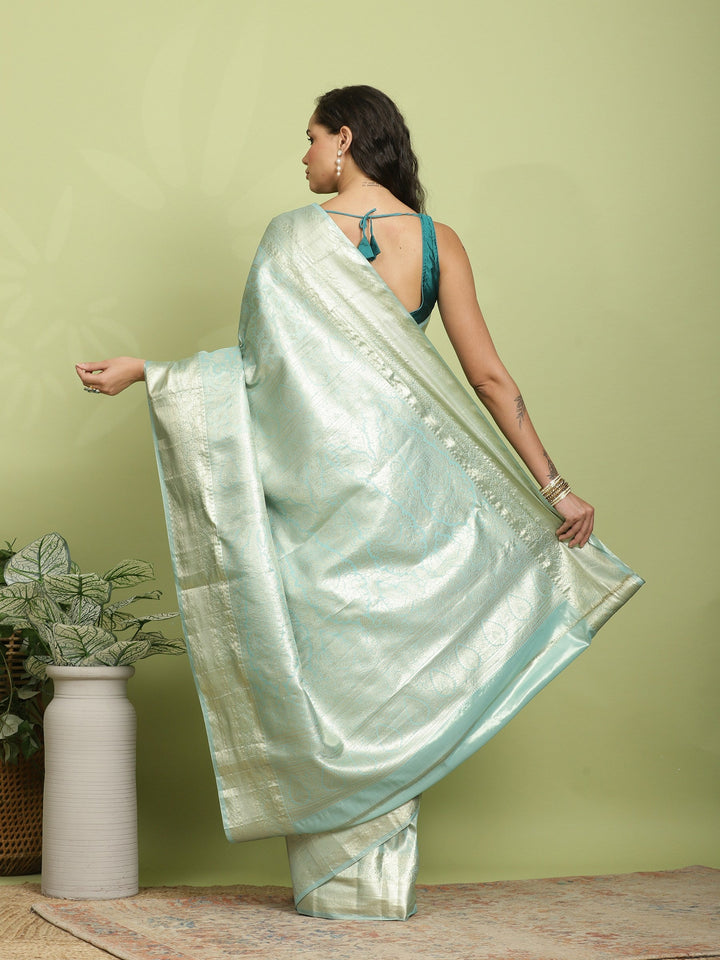 Sea Green Woven Design Art Silk Saree