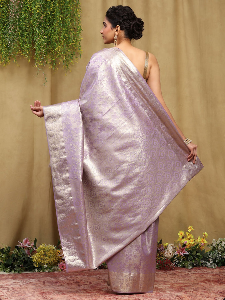 Lavender Woven Design Art Silk Saree
