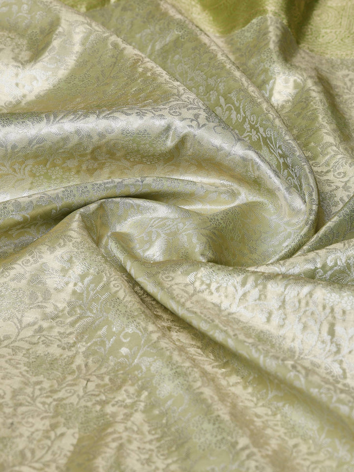 Pista Green Kalamkari Woven Design Art Silk Saree