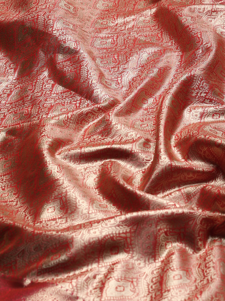 Rust Kalamkari Woven Design Art Silk Saree