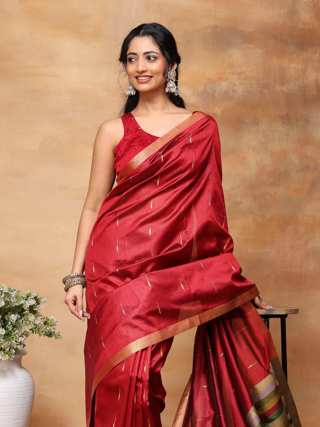 Woven Design Tussar Silk Saree