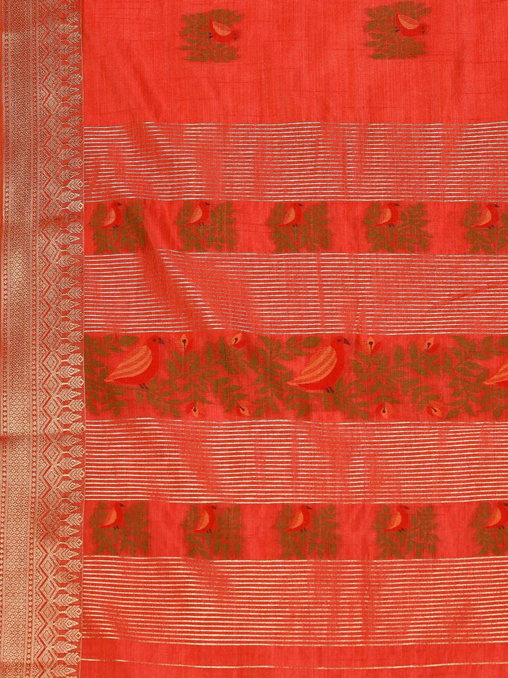 Pink Woven Design Art Silk Saree