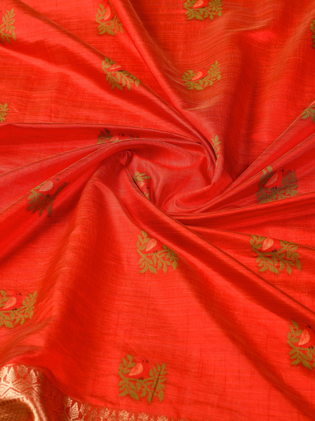 Rust Woven Design Art Silk Saree