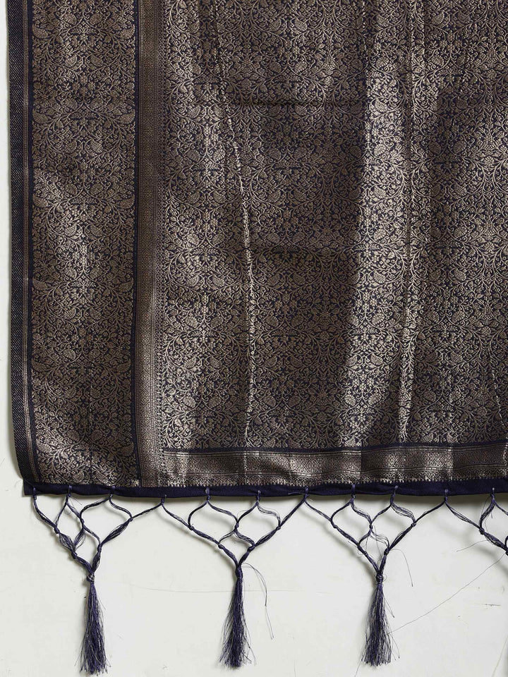 Polka Dot Woven Booti Crepe Saree