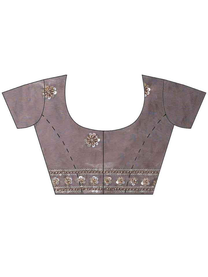 Onion Pink Embroidered Tissue Saree