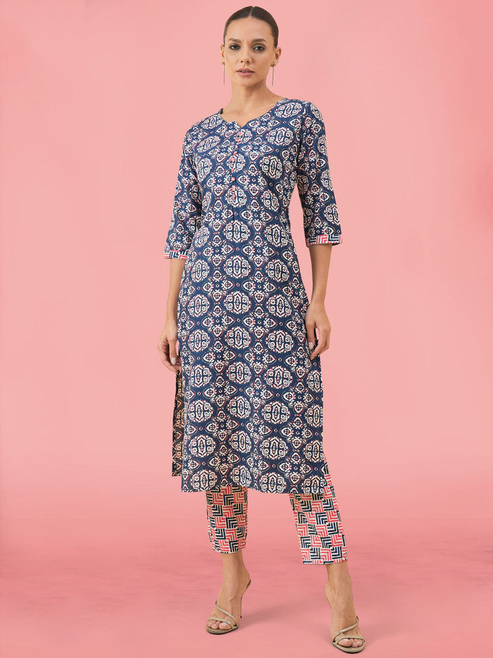 Printed Cotton Kurta Set
