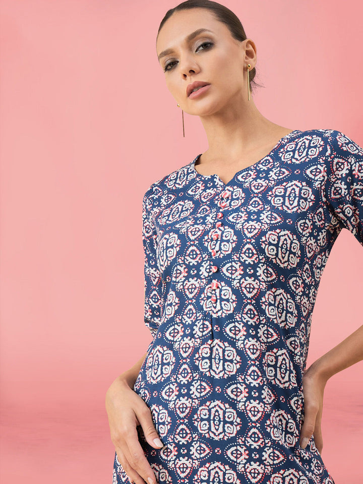 Printed Cotton Kurta Set