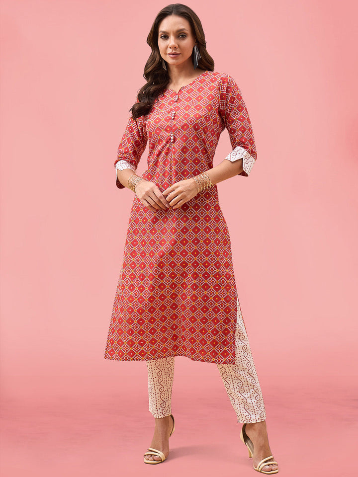 Printed Cotton Kurta Set