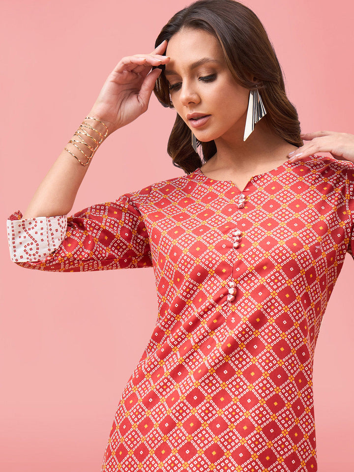 Printed Cotton Kurta Set