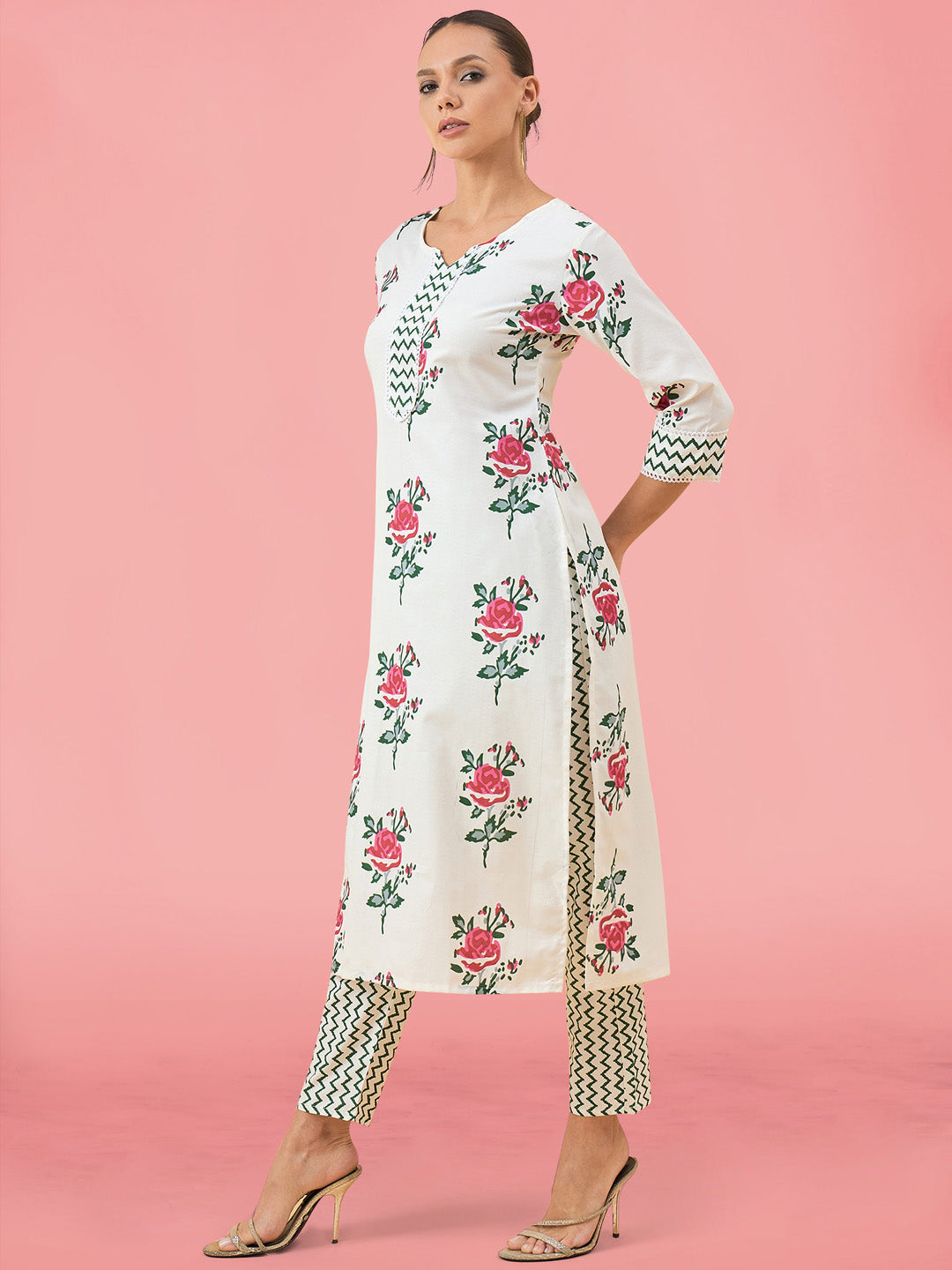 Printed Cotton Kurta Set