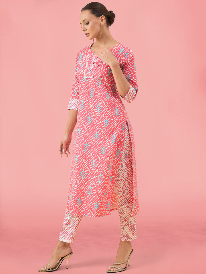 Printed Cotton Kurta Set