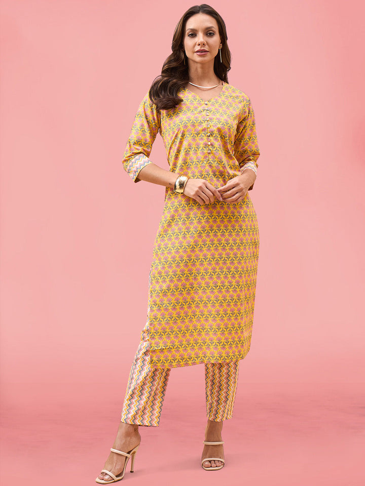 Printed Cotton Kurta Set