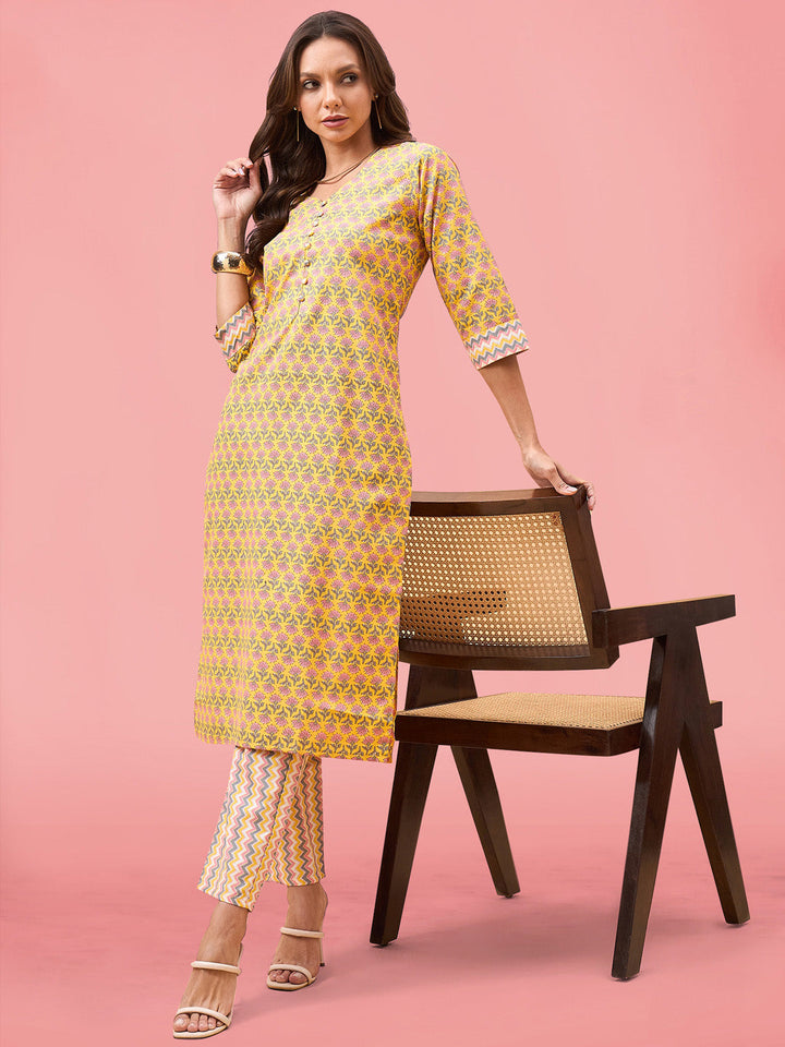 Printed Cotton Kurta Set