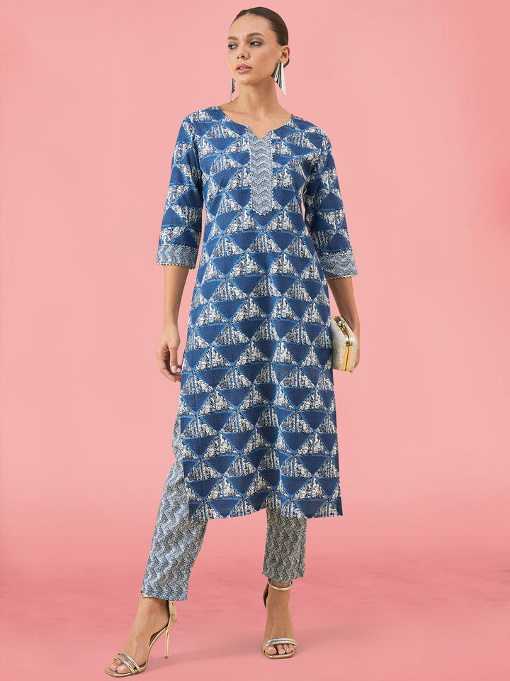 Printed Cotton Kurta Set