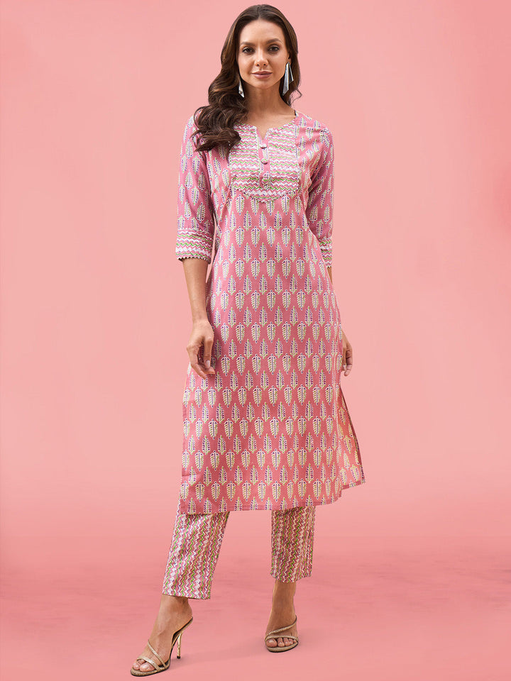 Printed Cotton Kurta Set