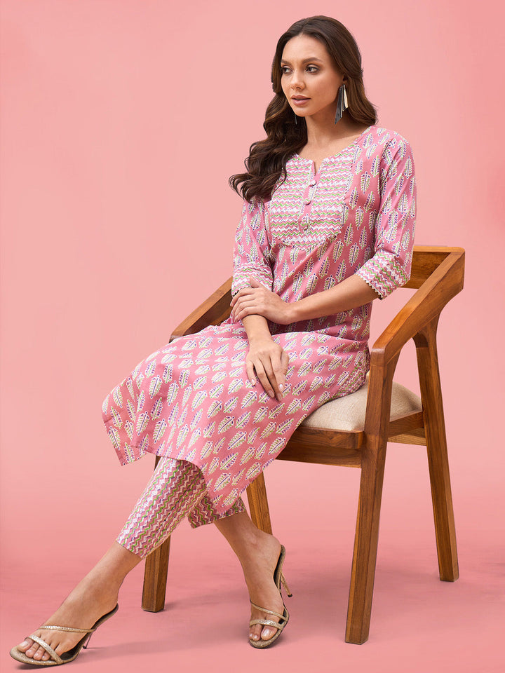 Printed Cotton Kurta Set