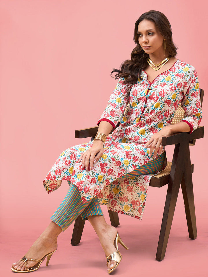 Printed Cotton Kurta Set