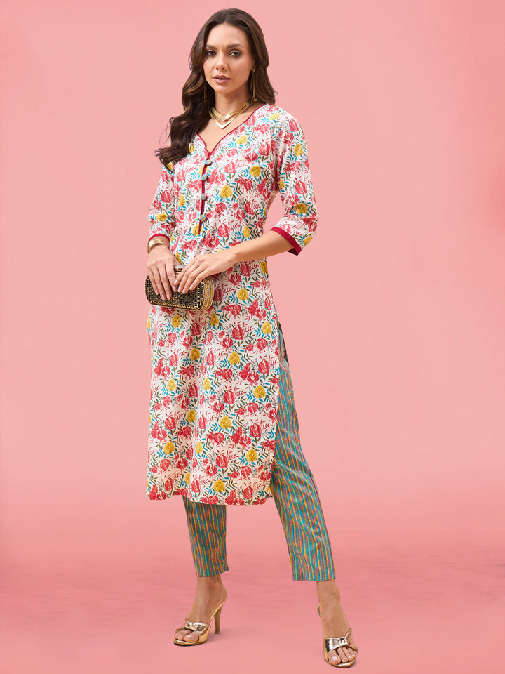 Printed Cotton Kurta Set