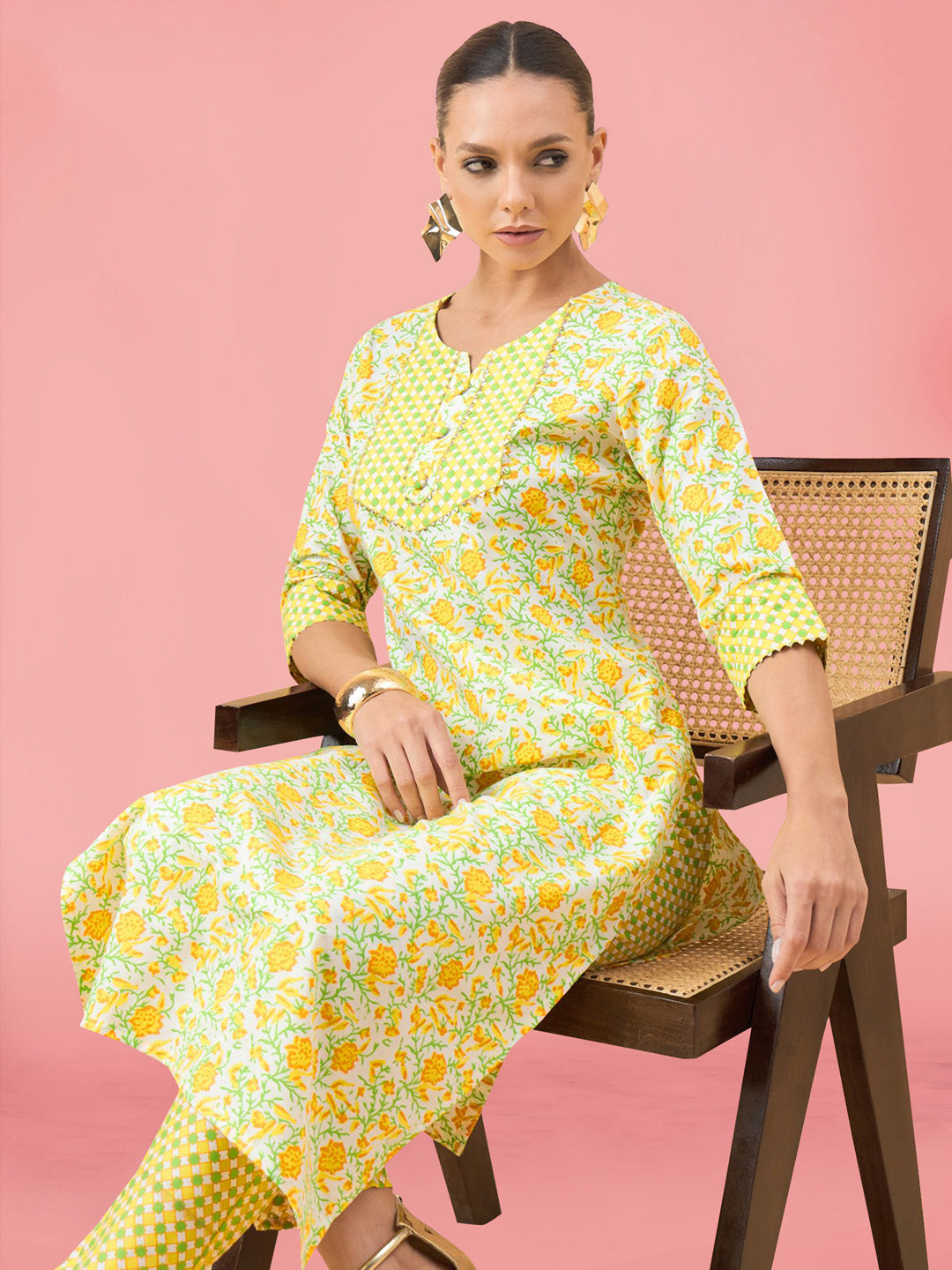 Printed Cotton Kurta Set