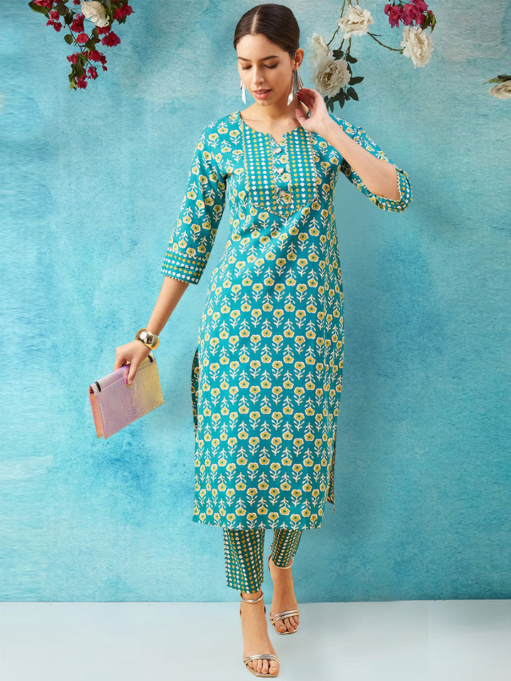 Printed Cotton Kurta Set