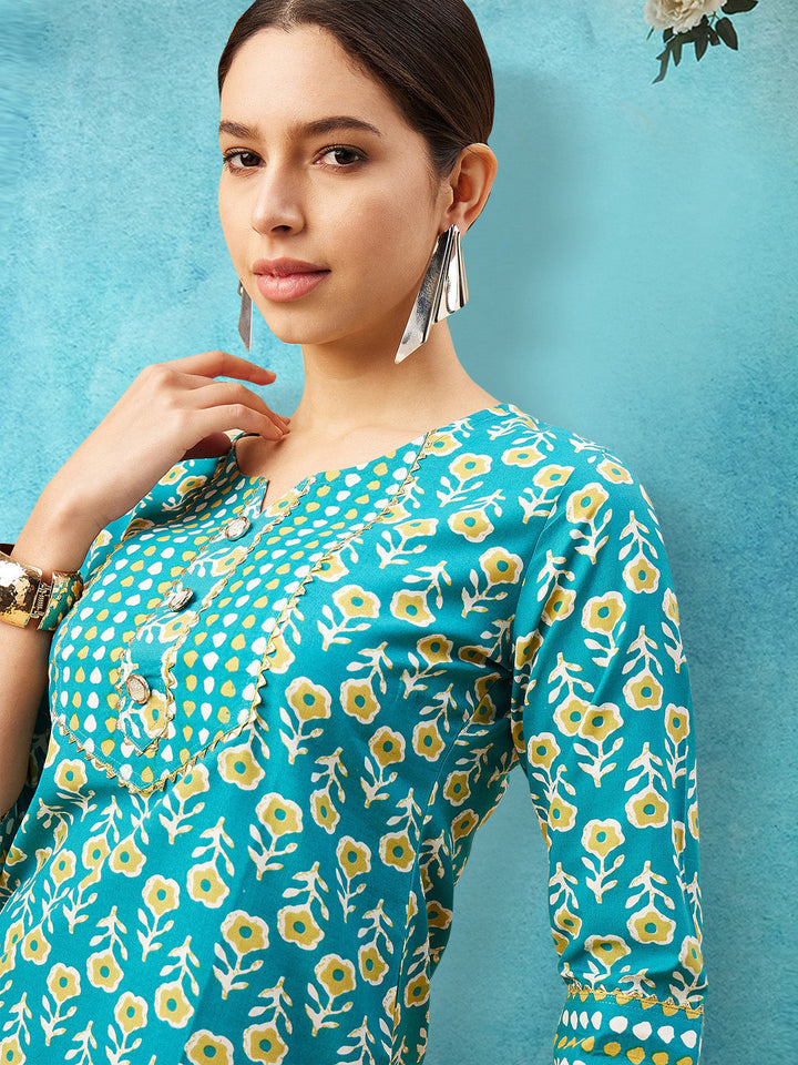 Printed Cotton Kurta Set