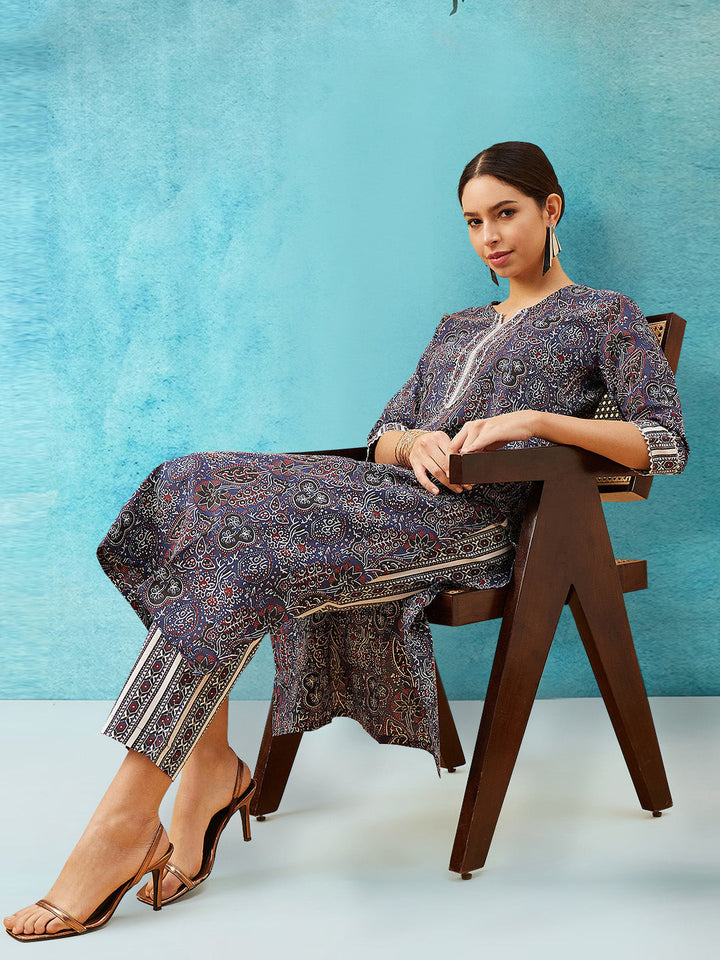 Printed Cotton Kurta Set