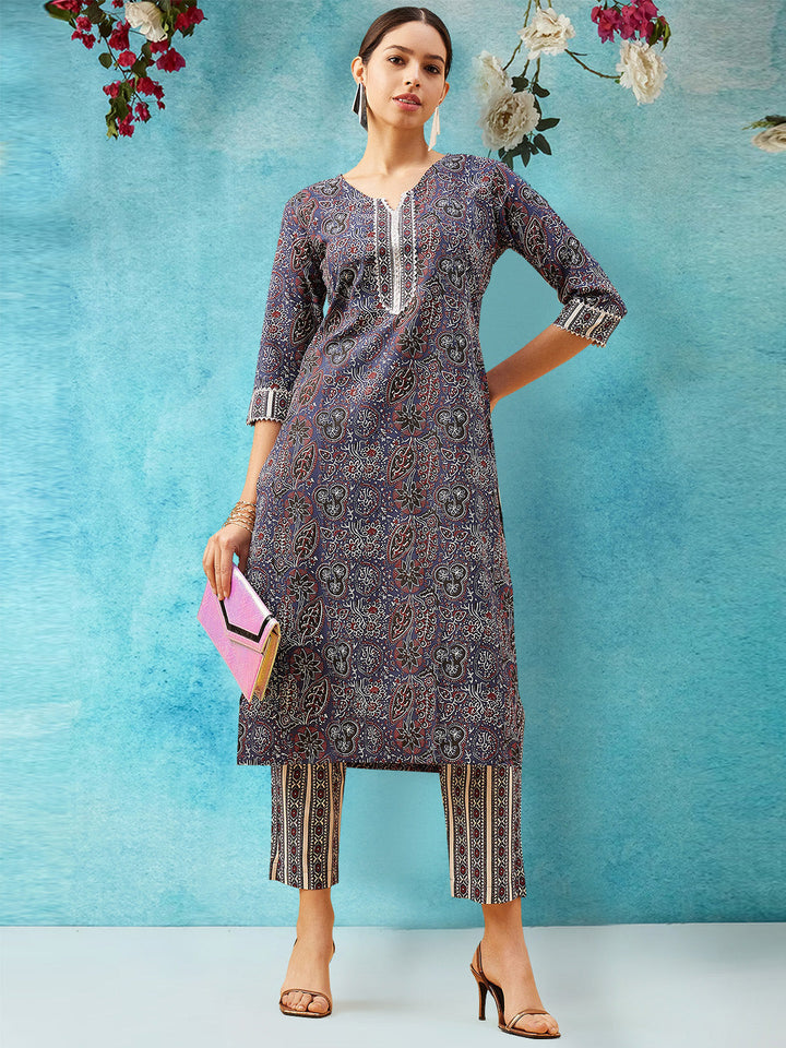 Printed Cotton Kurta Set