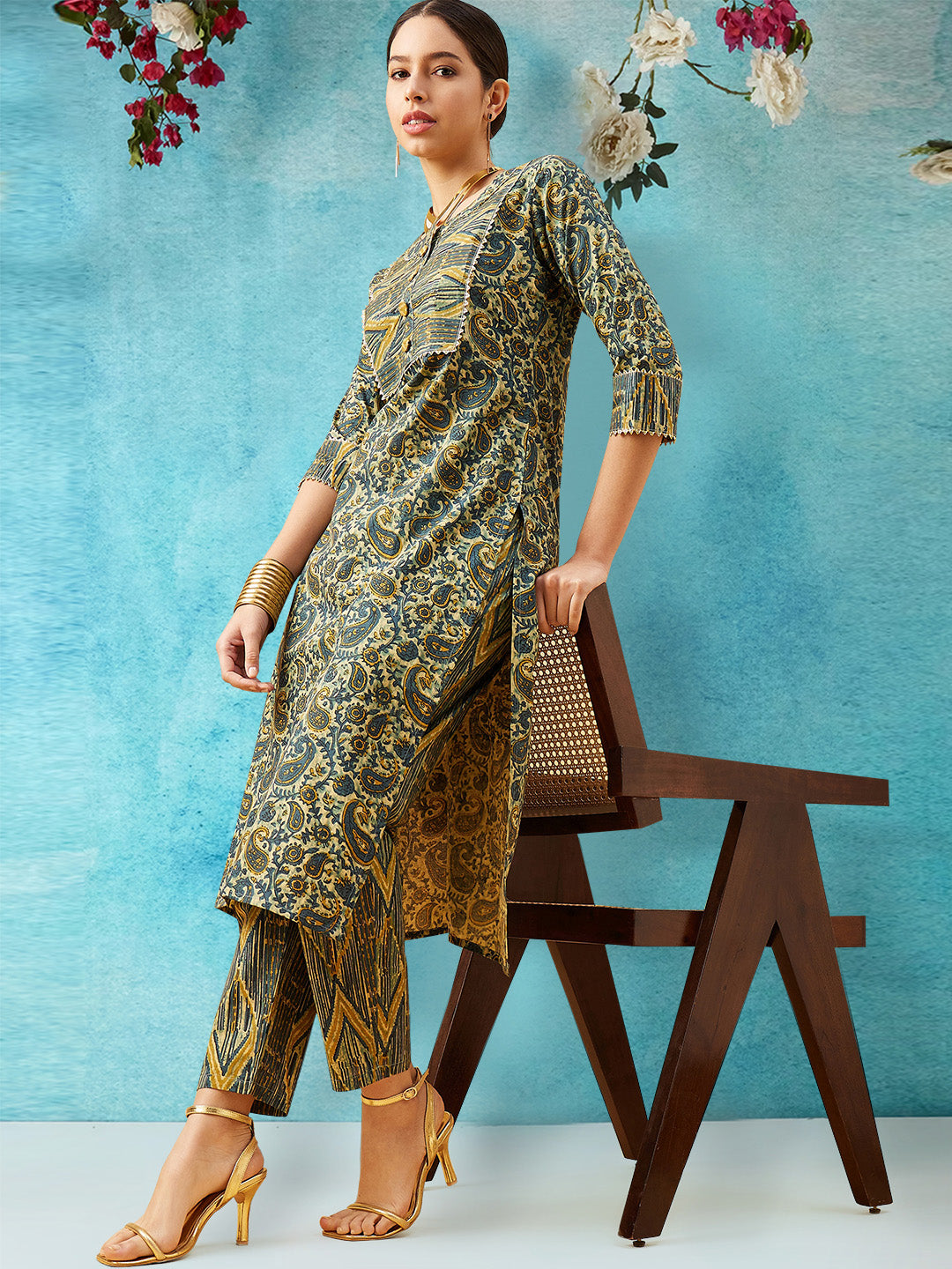 Printed Cotton Kurta Set
